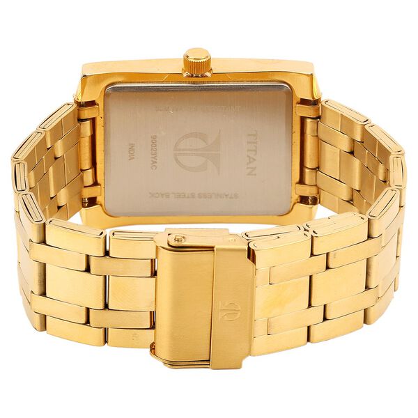 Titan Quartz Analog with Day and Date Champagne Dial Stainless Steel Strap Watch for Men - image number 2