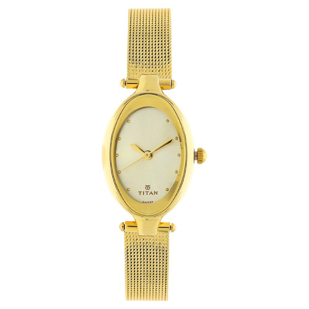 Buy Online Titan Raga Contempore Champagne Dial Analog Stainless Steel Strap watch for Women np2471ym02 Titan