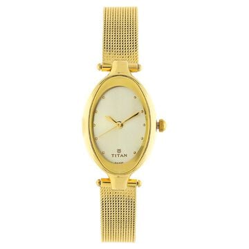 Titan Raga Contempore Champagne Dial Analog Stainless Steel Strap watch for Women