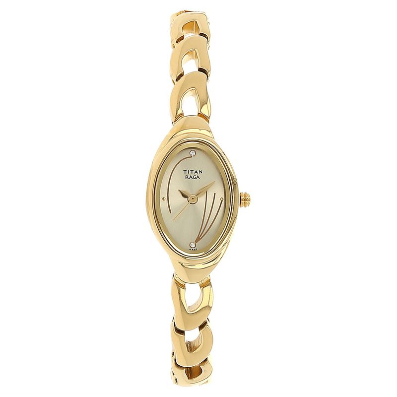 Titan Raga Champagne Dial Women Watch With Metal Strap