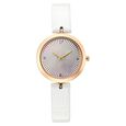 Titan Nebula Lotus 18 KT Gold Quartz Analog Mother Of Pearl Dial White Leather Strap Watch For Women - image number 0