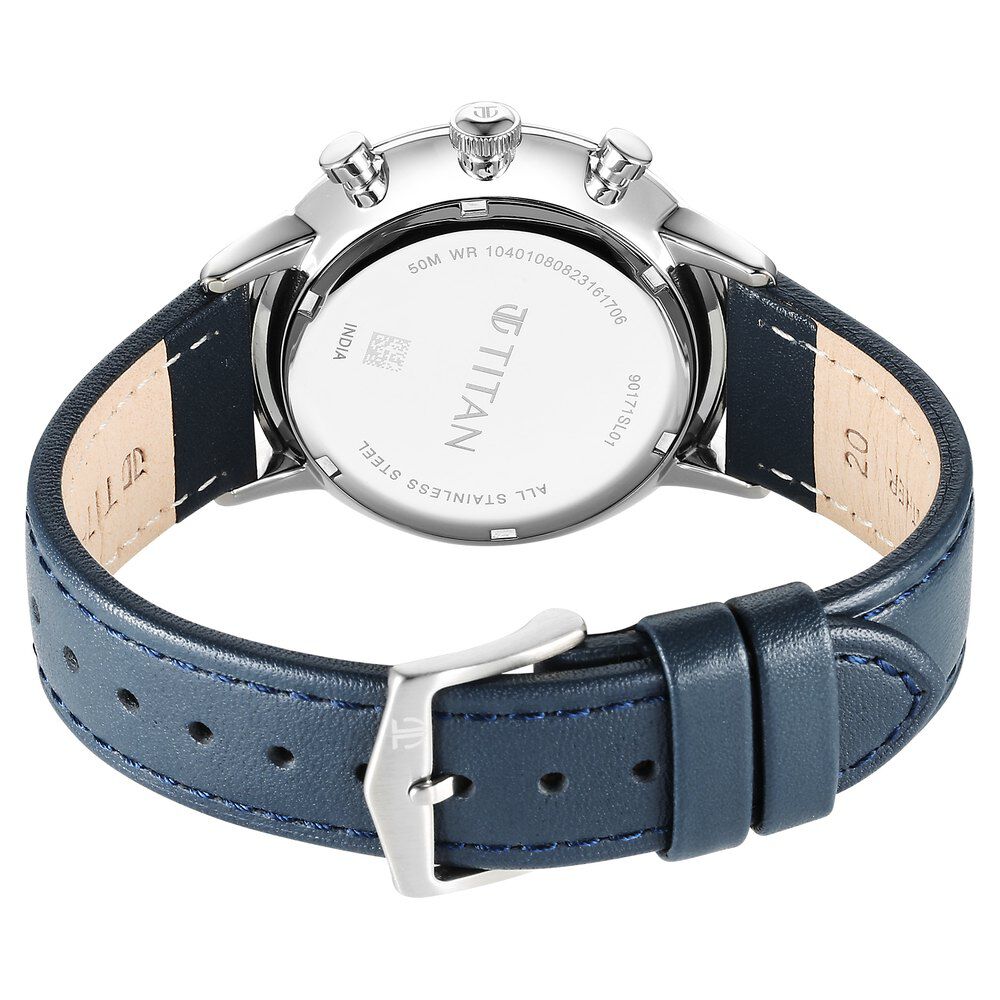Buy Online Titan Light Leathers Quartz Multifunction Black Dial Stainless Steel Strap Watch for Men 90171sl01 Titan
