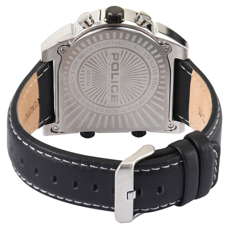 Police Quartz Multifunction Silver Dial Leather Strap Watch for Men - image number 4