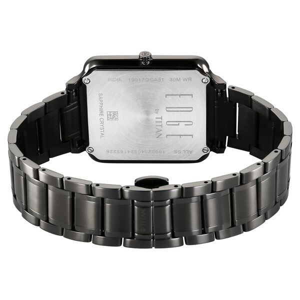 Titan Edge Quad Quartz Analog Blue Dial With Grey Stainless Steel Strap Watch For Men - image number 4