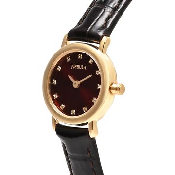 Titan Nebula Vintage 18k Gold Analog with Diamond Studded Indices Watch for Women