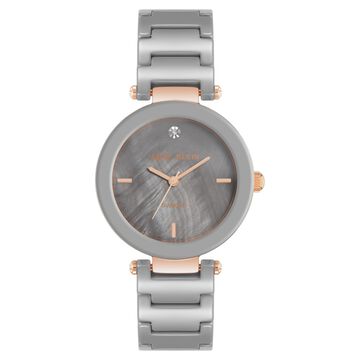 Anne Klein Quartz Analog Grey Dial Ceramic Strap Watch for Women