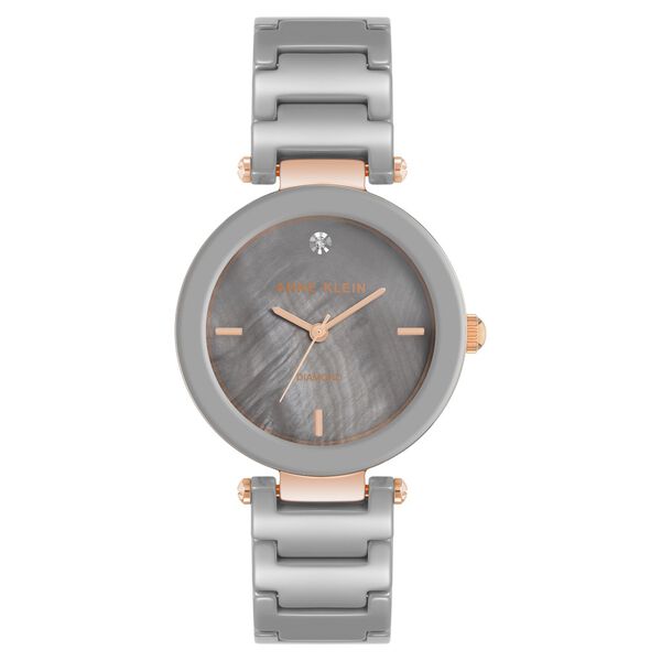 Anne Klein Quartz Analog Grey Dial Ceramic Strap Watch for Women - image number 0