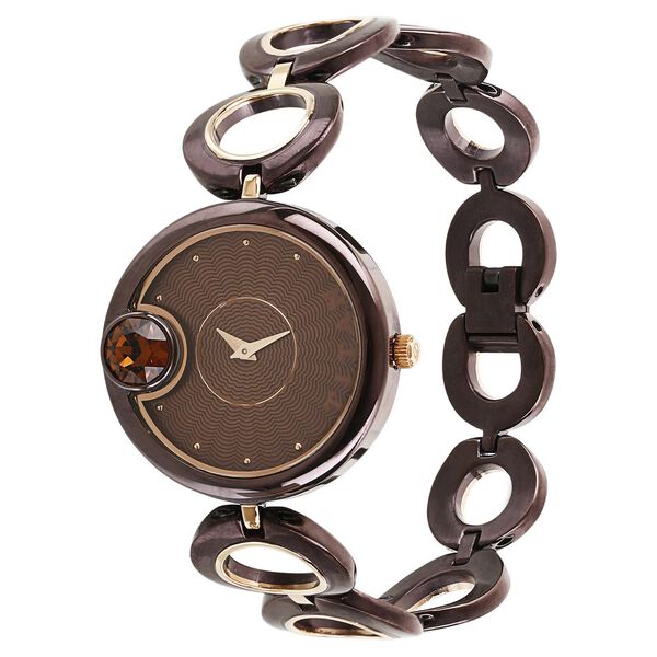 Titan Purple Brown Dial Analog Stainless Steel Strap Watch for Women - image number 1