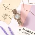 Poze By Sonata Quartz Analog Beige Dial Brown Metal Strap Watch For Women