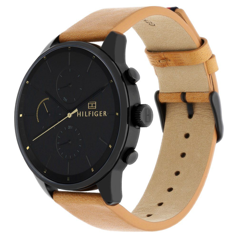 Buy Online Tommy Hilfiger Quartz Multifunction Black Dial Leather Strap Watch for Men ncth1791486w Titan