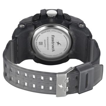 Fastrack StreetStyle Quartz Analog Digital Black Dial Black Polyether Strap Watch For Guys