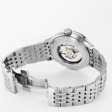 Roamer Competence Skeleton IV Quartz Analog Blue Dial Silver Stainless Steel Strap Watch For Men