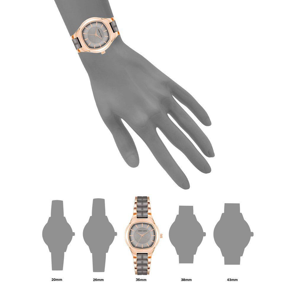 Anne！ Buy Online Anne Klein Quartz Analog Grey Dial Ceramic Strap Watch