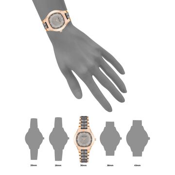 Anne Klein Quartz Analog Grey Dial Ceramic Strap Watch for Women