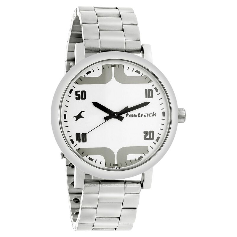 Fastrack Bold Quartz Analog White Dial Stainless Steel Strap Watch for Guys - image number 1