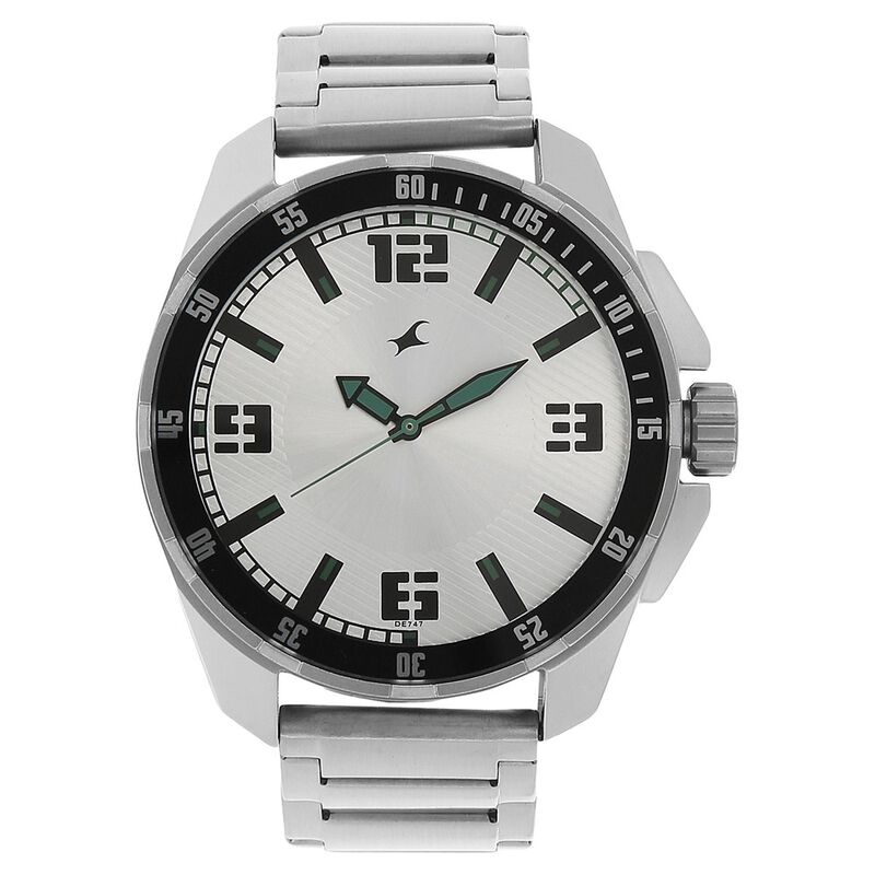 Fastrack Quartz Analog Silver Dial Metal Strap Watch for Guys - image number 0