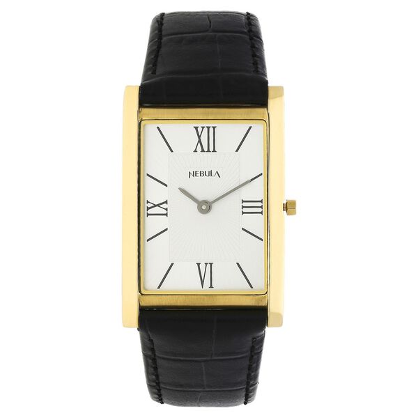 Titan Nebula Ultraslim 18k Gold Analog Leather Strap Watch for Men - image number 0
