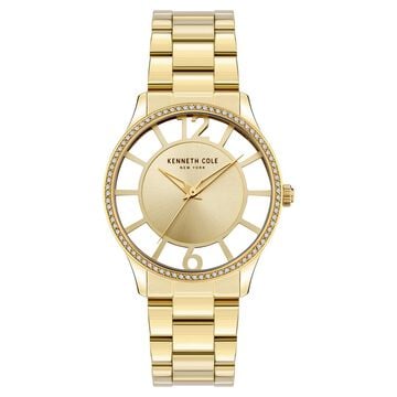 Kenneth Cole Quartz Analog Golden Dial Stainless Steel Strap Watch for Women
