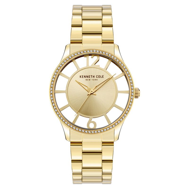 Kenneth Cole Quartz Analog Golden Dial Stainless Steel Strap Watch for Women - image number 0