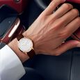 Titan Edge Quartz Analog White Dial Brown Leather Strap Watch For Men - image number 3