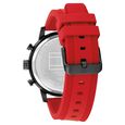 Tommy Hilfiger Quartz Multifunction Black Dial Red Silicone Strap Watch For Men - image number 2