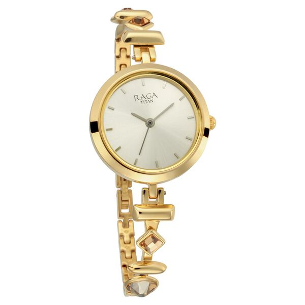 Titan Raga Facets Champagne Dial Analog Stainless Steel Strap Watch for Women - image number 1