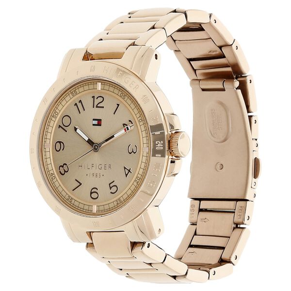 Tommy Hilfiger Quartz Analog Rose Gold Dial Metal Strap Watch for Women - image number 1