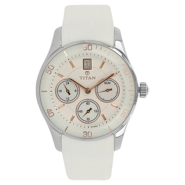 Titan Quartz Analog White Dial Plastic Strap Watch for Women - image number 0