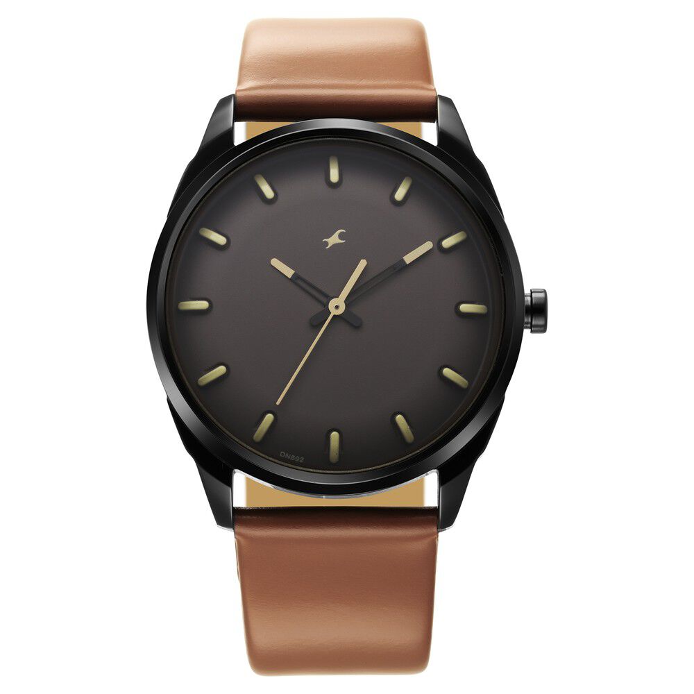 Buy Online Fastrack After Dark Brown Dial Leather Strap Watch for Guys ns3273nl03 Titan