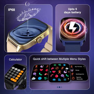 Fastrack New Astor FS1 PRO Smartwatch, Large Super AMOLED Display 5 CM AOD, NextGen Chipset lag Free & Fast Experience