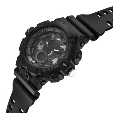 SF Analog Digital Black Dial PU Strap Watch For Men