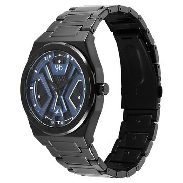 Vyb Limitless By Fastrack Quartz Analog Blue Dial Metal Strap Watch For Guys