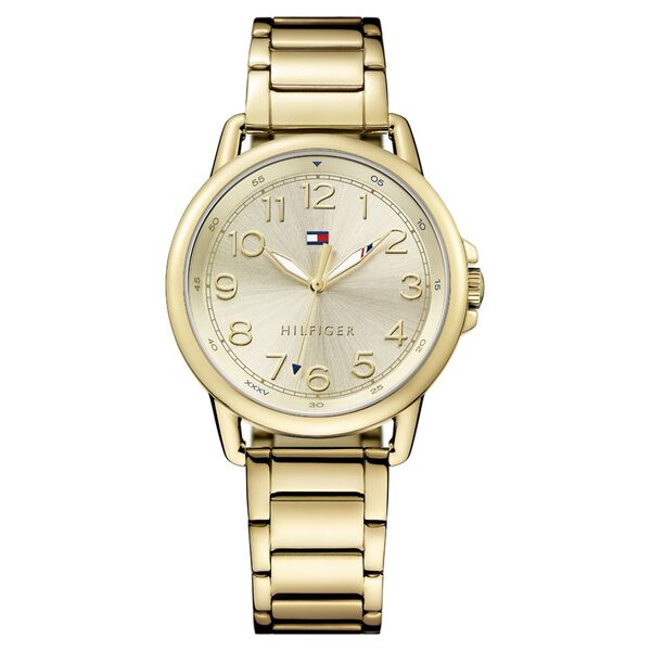 Tommy Hilfiger Quartz Analog Golden Dial Stainless Steel Strap Watch for Women - image number 0