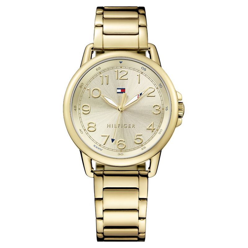 Tommy Hilfiger Quartz Analog Golden Dial Stainless Steel Strap Watch for Women