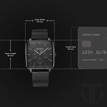 Titan Avant Garde Black Dial Quartz Multifunction Stainless Steel Strap watch for Men