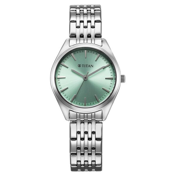 Titan Workmode Quartz Analog Green Dial Stainless Steel Strap Watch For Women - image number 0
