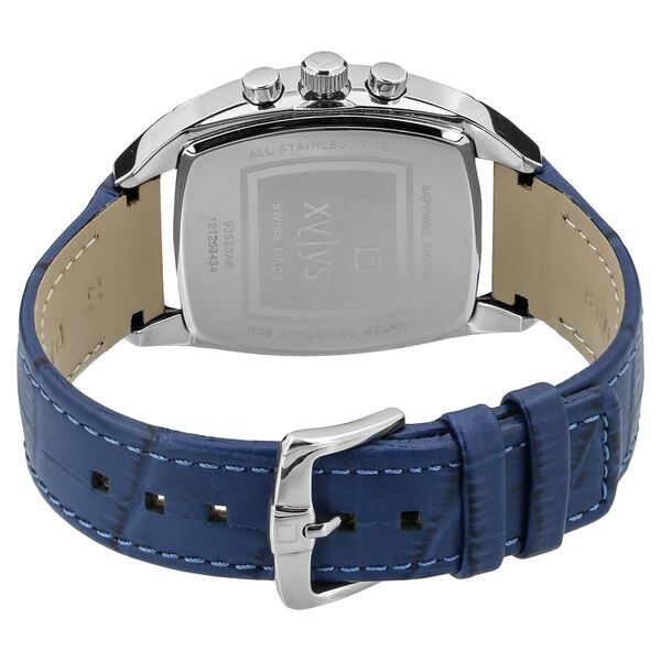 Xylys Swiss Chronograph Grey Leather Strap and Blue Dial Watch For Men - image number 3