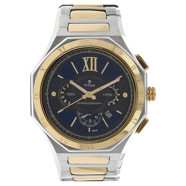 Titan Regalia Rome Blue Dial Chronograph Stainless Steel Strap watch for Men - image number 0
