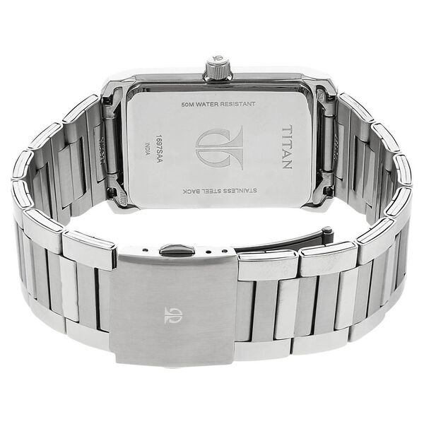 Titan Quartz Analog with Date Black Dial Stainless Steel Strap Watch for Men - image number 3