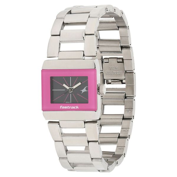 Fastrack Quartz Analog Black Dial Stainless Steel Strap Watch for Girls - image number 1