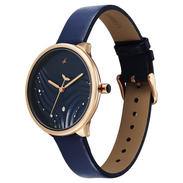 Fastrack Oceanyx Quartz Analog with Date Blue Dial Blue Strap Watch For Girls - image number 4