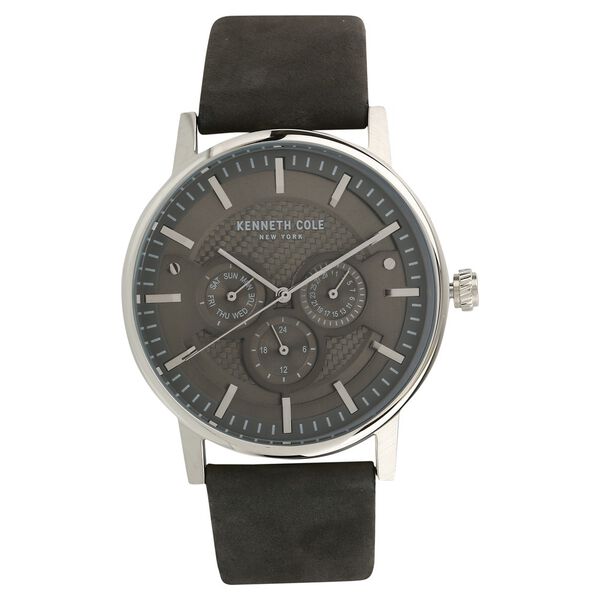 Kenneth Cole Quartz Multifunction Grey Dial Leather Strap Watch for Men - image number 0
