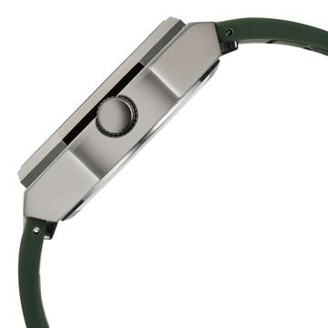 Vyb Rebel By Fastrack Quartz Analog Green Dial Silicone Strap Watch For Guys