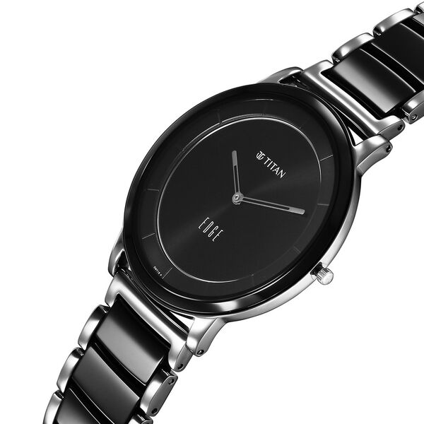 Titan Edge Fusion Quartz Analog Black Dial Two Toned Steel & Ceramic Strap Watch for Men - image number 1