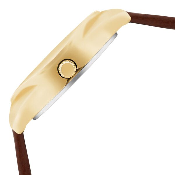 Titan Quartz Analog Champagne Dial Leather Strap Watch for Women - image number 3