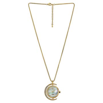 Sonata Poze Quartz Analog White Dial Golden Metal Strap Watch For Women