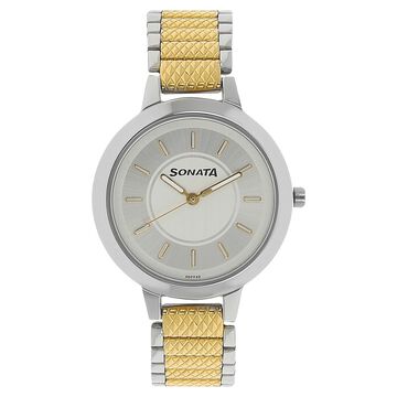 Sonata Elite Champagne Dial Women Watch With Stainless Steel Strap