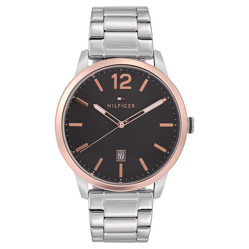 Tommy Hilfiger Quartz Analog with Date Grey Dial Stainless Steel Strap Watch for Men