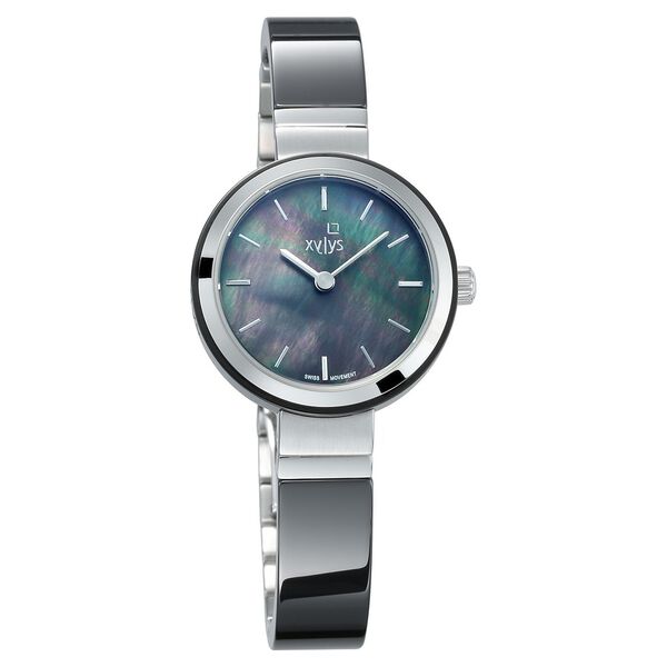 Xylys Swiss Analog Two Toned Stainless Steel And Ceramic Strap and Mother of Pearl Dial Watch For Women - image number 0