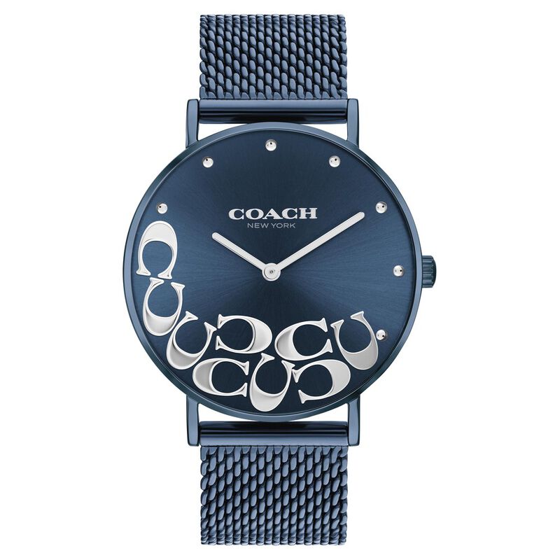 Coach Quartz Analog Blue Dial Stainless Steel Strap Watch for Women